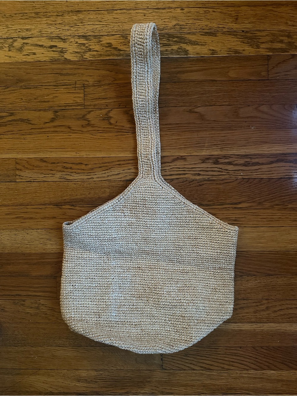 Natural Straw Knit Tote Bag - Neutral Beige - Picture 4 of 5